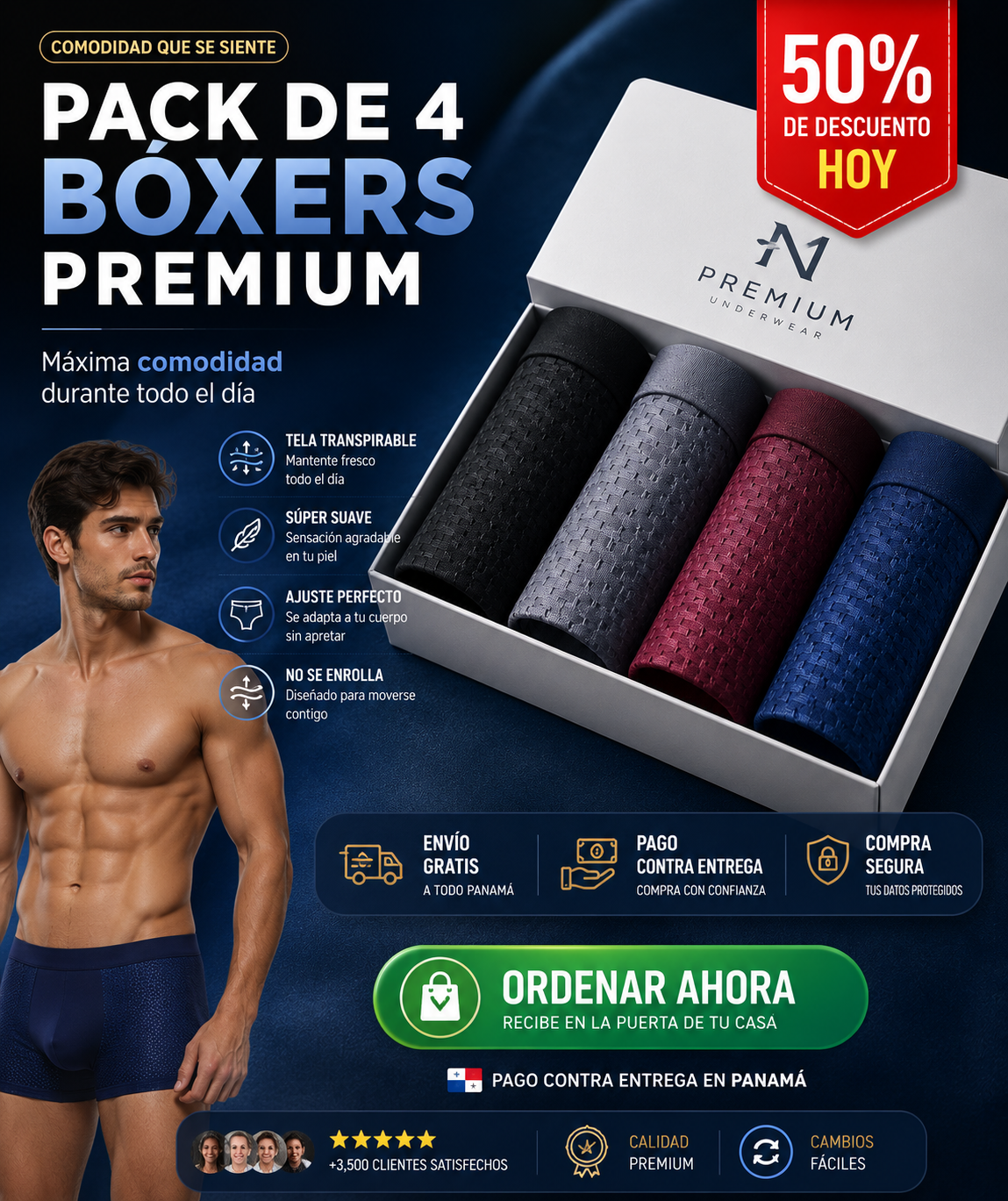 Premium BambooFlex™ Boxer (Pack x4)