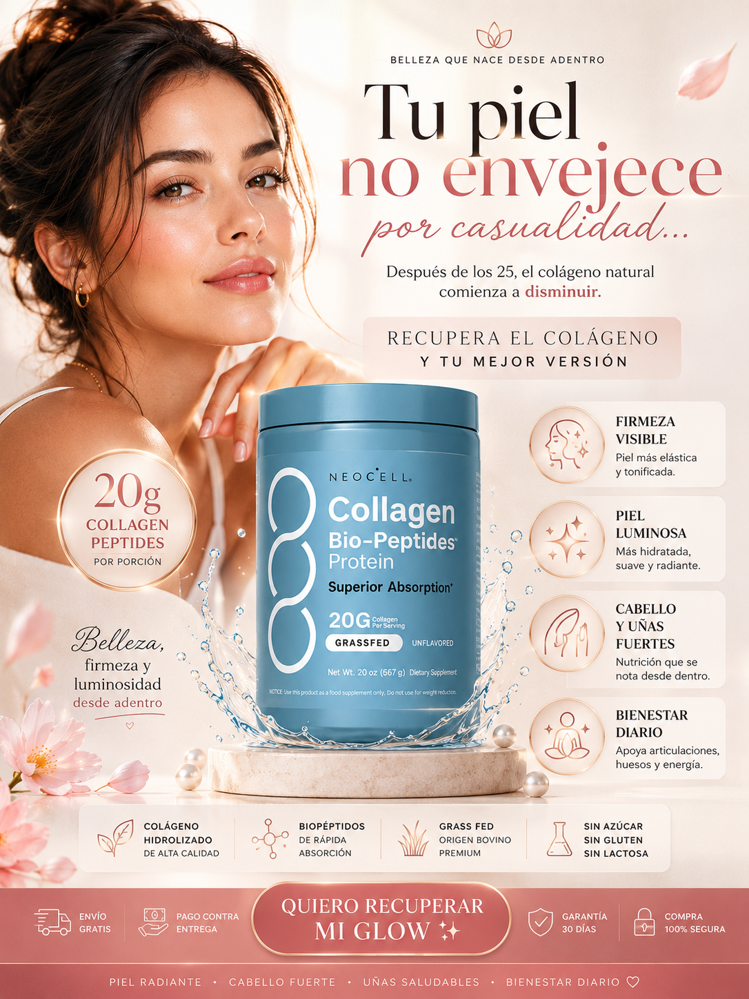 Recupera la Firmeza y Luminosidad de Tu Piel con 20g de Colágeno Premium ✨